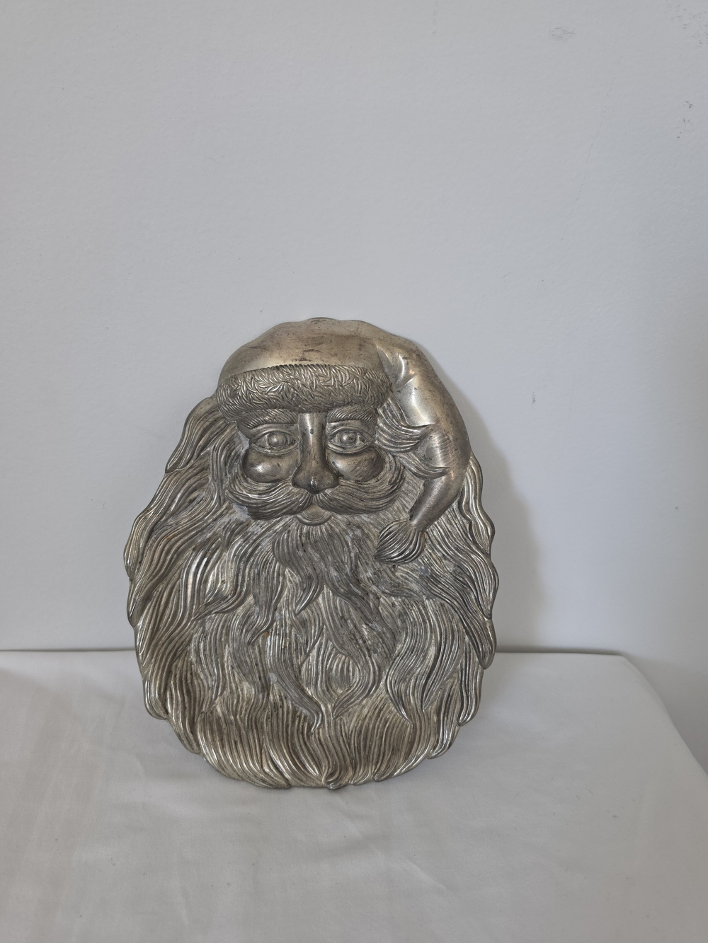 Silver Santa Face Candy Dish Home Decor- Unknown Brand